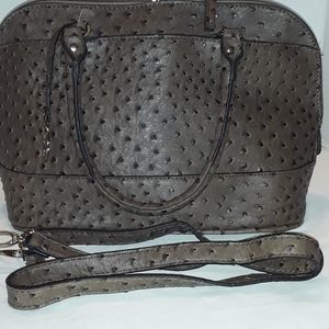 London fog Ostrich embossed crossbody bag.